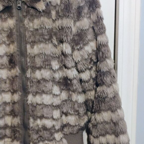 Cherokee Kids Faux Fur Jacket - Brown and Gray - Picture 7 of 15